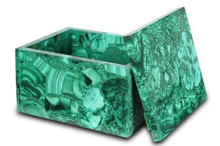 Wide Malachite Jewelry Box - DR Congo #381125